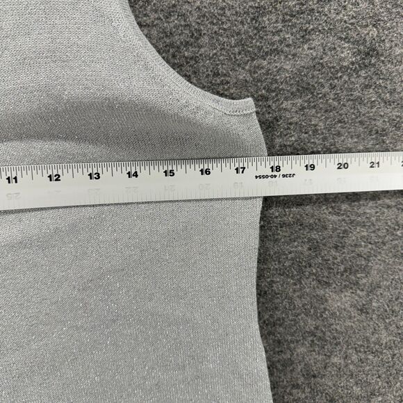 Petite Sophisticate Blouse Women S Small Gray Rhinestone Sleeveless Wide Strap - Picture 5 of 7